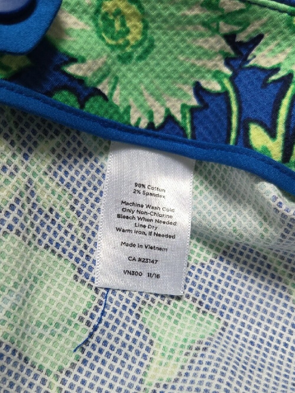 Talbots Blue and Green Floral Cropped Pants - Picture 4 of 6